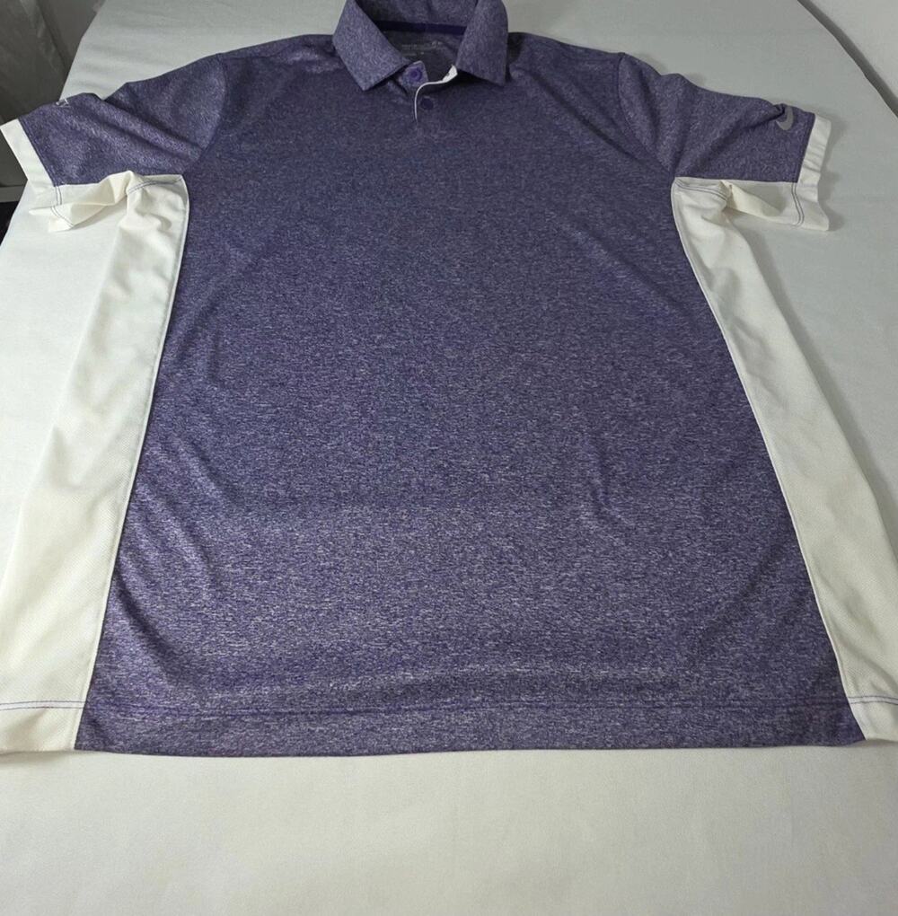 Nike Golf Tour Performance Dri-Fit Polo shirt mens large purple‎ logo golf